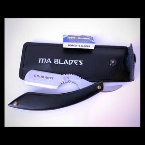 New Black Wood Handle Pro Straight Razor/10 Razors